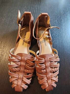 Lucky Brand Women's Tan Braided Strappy Sandals